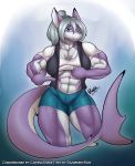  abs absurd_res anthro breasts female fish hi_res marine muscular muscular_female razzberryboat salvia_carhina shark 