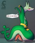  animal_genitalia animal_penis blush bodily_fluids cum feral genital_fluids genital_slit hemipenes hi_res male multi_penis nintendo orgasm penis pok&eacute;mon pok&eacute;mon_(species) reptile scalie serperior slit snake solo ssssnowy video_games 