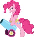  2012 alpha_channel belt blue_eyes cannon cannon_penis cutie_mark earth_pony equid equine female feral friendship_is_magic hi_res horse mammal my_little_pony pinkie_pie_(mlp) pony ranged_weapon shamonme simple_background solo transparent_background weapon 