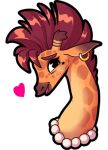  &lt;3 beauty_mark ear_piercing ear_ring eyelashes female gem giraffe giraffe_mom giraffid headshot javanshir jewelry long_neck mammal necklace open_mouth pearl_(gem) pearl_necklace piercing simple_background smile solo white_background 