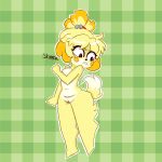  1:1 animal_crossing canid canine canis cutie_(disambiguation) digital_media_(artwork) domestic domestic_dog fur hair hi_res isabelle isabelle_(animal_crossing) k-9 mammal nintendo short_hair skipper_(artist) sukkipa sukkipa_(artist) thick_thighs video_games yellow_body yellow_fur 