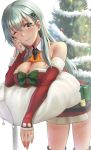  christmas cleavage kantai_collection kokuzoo suzuya_(kancolle) 