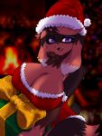  anthro big_breasts breasts christmas clothing digital_media_(artwork) female gift hi_res holidays kuzyan kyra_gruson looking_at_viewer 