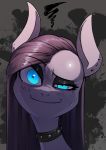  2019 absurd_res black_eyeliner black_eyeshadow blue_eyes bodily_fluids choker collar equid equine eyeshadow friendship_is_magic hair hi_res horse jewelry makeup mammal my_little_pony necklace piercing pinkamena_(mlp) pinkie_pie_(mlp) pony portrait smile solo straight_hair tears underpable 