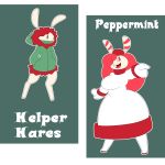  1:1 absurd_res christmas clothing coat duo gloves handwear hare hi_res holidays lagomorph leporid mac-daddy mammal open_mouth peppermint rabbit topwear 