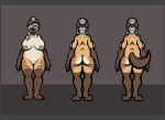  anthro artsyfennecpaws big_breasts big_butt breasts butt digital_media_(artwork) female grey_hair hair hyaenid mammal matilda_fotherby mature_(disambiguation) model_sheet muscular nude simple_background spotted_hyena 