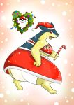  anthro big_breasts big_butt blue_body blue_fur breasts butt christmas clothing digital_media_(artwork) fangs female full-length_portrait fur happy hi_res holidays holly_(plant) inviting looking_at_viewer multicolored_body multicolored_fur nintendo open_mouth overweight overweight_female panties pink_background plant plantigrade pok&eacute;ball pok&eacute;mon pok&eacute;mon_(species) portrait pose presenting red_eyes simple_background smile snow solo standard_pok&eacute;ball standing takuto_shindou teasing teeth two_tone_body two_tone_fur typhlosion underwear video_games wreath yellow_body yellow_fur 