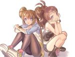  2girls ankea_(a-ramo-do) blue_eyes brown_hair mei_(pokemon) multiple_girls pokemon touko_(pokemon) watch wristwatch 