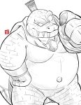  2019 anthro donkey_kong_(series) fangs hi_res humanoid_hands kamui_shirow king_k._rool kremling nintendo overweight scalie simple_background solo video_games white_background 