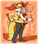  2019 absurd_res anthro badminton_racket biped black_body black_fur border braixen breasts clothed clothing female full-length_portrait fur hi_res holding_object holding_racket megawolf77 multicolored_body multicolored_fur nintendo pok&eacute;mon pok&eacute;mon_(species) portrait racket red_body red_fur shuttlecock smile solo standing video_games white_body white_border white_fur yellow_body yellow_fur 