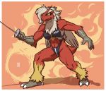  2019 absurd_res anthro blaziken border breasts clothed clothing female hi_res megawolf77 multicolored_body navel nintendo pok&eacute;mon pok&eacute;mon_(species) pose red_body scuted_arms scutes solo video_games white_border yellow_body 