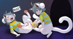  anthro bodily_fluids bottomless clothed clothing drooling duo egg_insertion eyes_closed felid feline female feral fur hair hi_res mammal mangobird partially_clothed pussy saliva tem temmie_(undertale) undertale video_games 