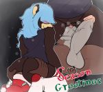  2019 absurd_res anthro balls batartcave blue_hair blush bodily_fluids brown_body brown_fur butt butt_grab christmas clothed clothing cunnilingus duo erection facesitting female female_on_top fran_(pelao0o) frenulum fur glans hair hand_on_butt hat headgear headwear hi_res holidays legwear male male/female mammal multicolored_clothing multicolored_legwear multicolored_socks on_top oral penis pussy red_clothing red_hat red_headwear retracted_foreskin santa_hat sex socks thigh_highs thigh_socks tongue two_tone_clothing two_tone_legwear two_tone_socks uncut ursid vaginal vein veiny_penis white_clothing white_legwear white_socks 