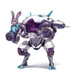  2017 anthro blizzard_entertainment clothed clothing cosplay crossover crossover_cosplay d.va_(overwatch) disney female fully_clothed fur grey_body grey_fur hi_res judy_hopps lagomorph leporid machine mammal overwatch rabbit simple_background sitting solo video_games white_background zootopia 杯具螺旋丸 