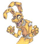  2019 3_fingers animatronic anthro damaged drawing fangs fingers five_nights_at_freddy&#039;s five_nights_at_freddy&#039;s_4 front_view fur grin hare hi_res krolik lagomorph leporid long_ears looking_at_viewer machine male mammal pawpads paws plushie plushtrap_(fnaf) portrait pose rabbit robot sharp_teeth signature smile solo solo_focus standing stitch_(disambiguation) teeth traditional_media_(artwork) video_games yellow_body yellow_fur 