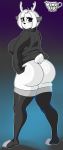  absurd_res anthro antlers bottomless cervid clothed clothing creamygravy female greyscale hi_res horn legwear looking_at_viewer looking_back mammal monochrome simple_background solo stockings sweater topwear 