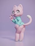  2019 3d_(artwork) animated anus digital_media_(artwork) domestic_cat felid feline felis female kekitopu mammal mochimochi pussy suama_(kekitopu) turntable_(animation) 