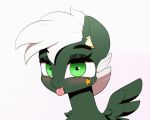  2019 animated blush equid equine fan_character feral green_eyes looking_at_viewer mammal my_little_pony n0nnny pterippus smile solo tongue tongue_out wings 