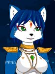  &lt;3 &lt;3_eyes ? anthro blush breasts canid canine clothed clothing female fox freefox krystal looking_at_viewer love mammal nintendo reaction_image slideshow solo star_fox video_games 