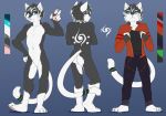  2018 anthro blue_eyes clothed clothing digital_media_(artwork) domestic_cat felid feline felis gimka male mammal model_sheet nude solo 