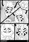  absurd_res anthro asriel_dreemurr bdsm comic deep_throat felid feline female hair hi_res line_art mammal oral penis sady sex sharperit shiny undertale video_games 