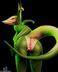  anthro anthrofied anus evilbanana female hi_res nintendo pok&eacute;mon pok&eacute;mon_(species) presenting pussy red_eyes serperior simple_background solo video_games 