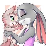  1:1 4_fingers absurd_res alpha_channel anthro canid canine clothed clothing daughter digital_media_(artwork) disney duo eyes_closed female fingers fox fur furian green_eyes hi_res holding_character hybrid judy_hopps lagomorph leporid mammal mother mother_and_child mother_and_daughter open_mouth open_smile parent parent_and_child pink_nose rabbit simple_background smile transparent_background young zootopia 