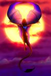  2019 ambiguous_gender claws day detailed_background dragon feral hi_res membrane_(anatomy) membranous_wings outside plaguedogs123 sky solo sun wings wyvern 