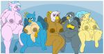  2019 3_toes absurd_res anthro areola avian beak belly big_breasts border breasts coatieyay crossgender female friendship_is_magic gabby_(mlp) gallus_(mlp) gilda_(mlp) group gryphon hi_res huge_breasts looking_at_viewer my_little_pony my_little_pony_the_movie nipples nude princess_skystar_(mlp) pussy silverstream_(mlp) toes white_border wings 