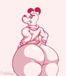  2019 aliasing anthro big_butt bottomless butt butt_focus canid canine canis clothed clothing cub digital_media_(artwork) domestic_dog dudley_puppy hoodie male mammal nickelodeon presenting presenting_hindquarters sephaloid solo t.u.f.f._puppy thick_thighs topwear young 