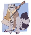  bomber_jacket clothing female flynx-flink gloves handwear mammal procyonid raccoon robin_raccoon serious solo steampunk tomboy weapon 