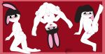  2019 anthro balls blush butt digital_media_(artwork) embarrassed eyewear fingers fran_(megafluffy_drawings) fur glasses hair hi_res lagomorph leporid makoto177 male mammal nude open_mouth penis rabbit short simple_background smile solo tongue white_body white_fur 