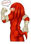  2014 anthro butt echidna english_text hi_res knuckles_the_echidna looking_at_viewer looking_back male mammal megasonic17 monotreme muscular nude open_mouth purple_eyes rear_view red_body red_skin solo sonic_boom sonic_the_hedgehog_(series) standing text unknown_artist 