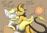  anthro anthro_on_anthro bodily_fluids breast_grab breasts butt cum doublepopsicle female fur genital_fluids gloves_(marking) grey_body grey_fur hand_on_breast impregnation male male/female markings meowstic neck_tuft nintendo ovum pok&eacute;mon pok&eacute;mon_(species) raichu romantic_ambiance simple_background sperm_cell text tuft video_games yellow_body yellow_fur 