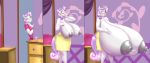 2019 absurd_res aged_up anthro areola big_breasts blues64 blush bodily_fluids breast_expansion breasts clothing equid female friendship_is_magic hi_res horn huge_breasts hyper hyper_breasts lactating mammal marauder6272 milk my_little_pony nipples solo sweetie_belle_(mlp) unicorn 