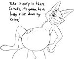  belly big_belly canid canine comic disney duo english_text fox hi_res judy_hopps mammal nick_wilde nude open_mouth oral_vore penis simple_background text vore zootopia 