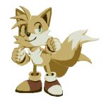  alpha_channel anthro blue_eyes bluekomadori canid canine clothing digital_media_(artwork) fist footwear fox fur gloves handwear low_res male mammal miles_prower pixel_(artwork) shoes simple_background smile solo sonic_the_hedgehog_(series) standing transparent_background white_body white_fur yellow_body yellow_fur 