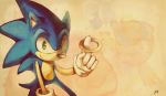  2012 abstract_background anthro blue_body blue_fur bluekomadori clothing eulipotyphlan fur gloves green_eyes handwear hedgehog holding_object male mammal ring smile solo sonic_the_hedgehog sonic_the_hedgehog_(series) 