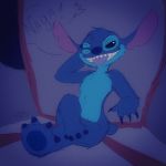  1:1 2019 4_fingers 4_toes alien black_eyes blue_body blue_claws blue_fur blue_nose claws crossed_legs digital_drawing_(artwork) digital_media_(artwork) disney experiment_(lilo_and_stitch) fingers fur grainy grin head_tuft kosha lilo_and_stitch looking_at_viewer notched_ear one_eye_closed semi-anthro signature sitting small_tail smile solo stitch_(lilo_and_stitch) tantalog_text text toes tongue tongue_out tuft wink 