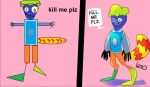  black_hands blue_face gledins lezo male ms_paint orange_eyes what why 