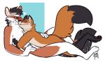  black-backed_jackal canid canine canis conditional_dnp cuddling duo fox fur happy hug jack-jackal_(character) jackal male male/male mammal raised_tail romantic_ambiance sam-fox_(character) smile sorimori 