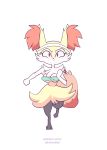  2d_animation accessory animated bikomation bikomation_(artist) bouncing_breasts braixen breasts clothing female fur headband nintendo nipple_outline pok&eacute;mon pok&eacute;mon_(species) running simple_background solo stick video_games white_background 