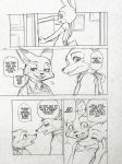  ... anthro blush bodily_fluids canid canine clothed clothing comic dialogue disney dogear218 duo edit english_text eye_contact eyes_closed fox fur hard_translated judy_hopps lagomorph leporid looking_at_another mammal mrs._wilde nick_wilde open_mouth open_smile rabbit red_fox smile speech_bubble sweat sweatdrop text translated zootopia 