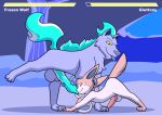  balls blush canid canine canis eeveelution fairy_fighting feral feral_on_feral frozen_wolf gameplay_mechanics health_bar knot male male/male mammal nintendo penis penis_size_difference pok&eacute;mon pok&eacute;mon_(species) size_difference sylveon tongue unknown_artist video_games wolf 