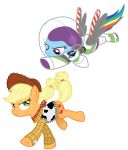  alpha_channel applejack_(mlp) blonde_hair blue_body blue_fur buzz_lightyear clothing cowboy cowboy_hat crossover cutie_mark disney duo earth_pony equid equine feathered_wings feathers female feral friendship_is_magic fur green_eyes hair hat headgear headwear horse lostinthetrees_(artist) mammal multicolored_hair my_little_pony orange_body orange_fur pixar pony pterippus rainbow_dash_(mlp) rainbow_hair sheriff_woody_pride simple_background smile spacesuit toy toy_story transparent_background wings 