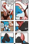  bulge butt claws clothed clothing comic cub digimon digimon_(species) erection fangs gomamon hair licking male male/male penis speedo swimming_trunks swimwear tongue tongue_out veemon vitrex young 