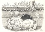  anthro dormouse female fur mammal navel nude plastic rodent scale_(artist) sleeping solo trash tree underground whiskers 