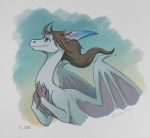  2020 brown_hair digital_media_(artwork) dragon female feral hair icelectricspyro membrane_(anatomy) membranous_wings paws smile solo wings 