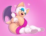  &lt;3 absurd_res anus armwear butt chiropteran clothed clothing elbow_gloves eyeshadow female gloves hair handwear hi_res holding_butt looking_at_viewer looking_back makeup mammal mostly_nude open_mouth pink_background presenting pussy rouge_the_bat simple_background solo sonic_the_hedgehog_(series) spread_butt spreading teal_eyes versiple white_hair wings 
