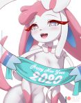  &lt;3 &lt;3_eyes anthro convenient_censorship eeveelution english_text fangs female fur looking_at_viewer multicolored_body multicolored_fur nintendo nude open_mouth pink_body pink_fur pok&eacute;mon pok&eacute;mon_(species) rilex_lenov sylveon text video_games white_body white_fur 